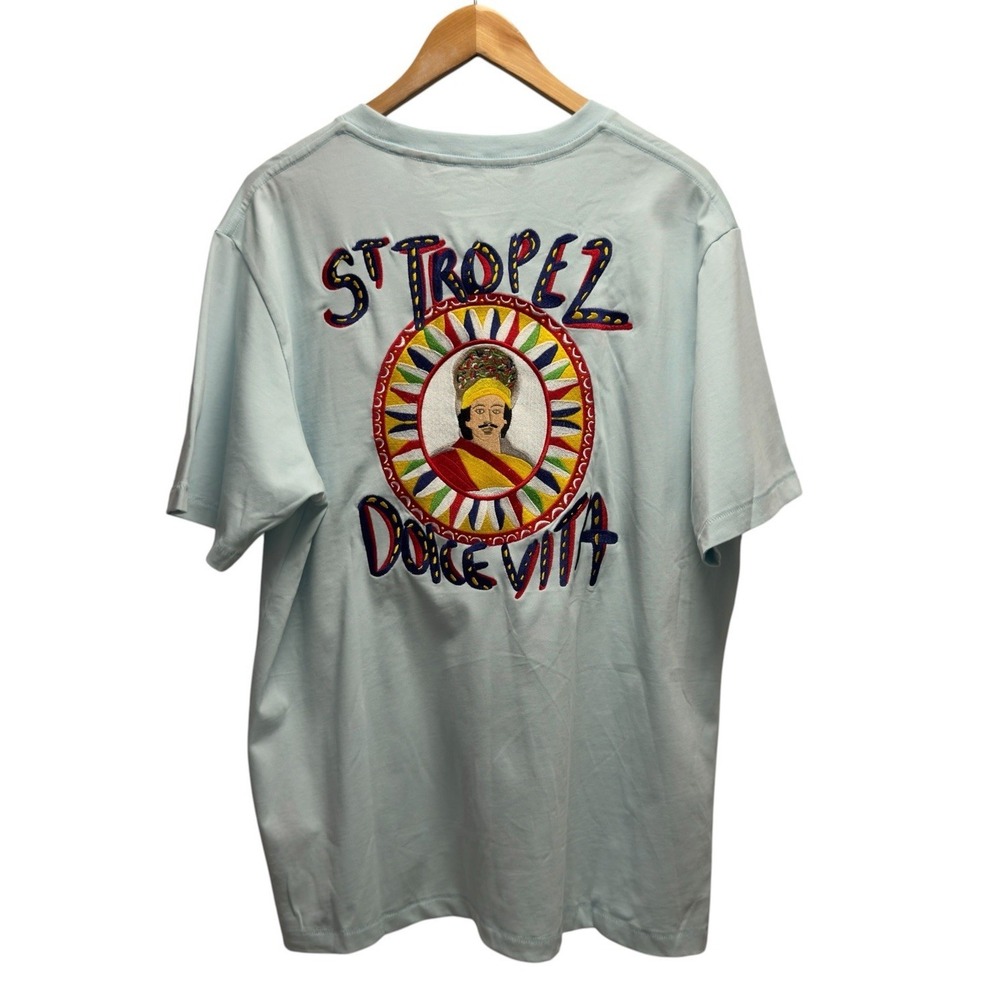 Bain De Mer NEW Mens Size XL Sky Blue St. Tropez Dolce Vita Short Sleeve T-Shirt